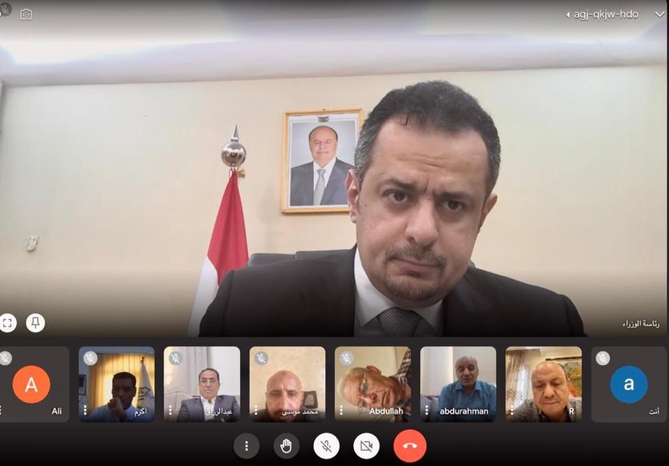 رئيس الوزراء للمكونات المشاركة في الحكومة: خطر الحوثي لن يستثني أحداً إذا لم يخلص الجميع في مواجهته